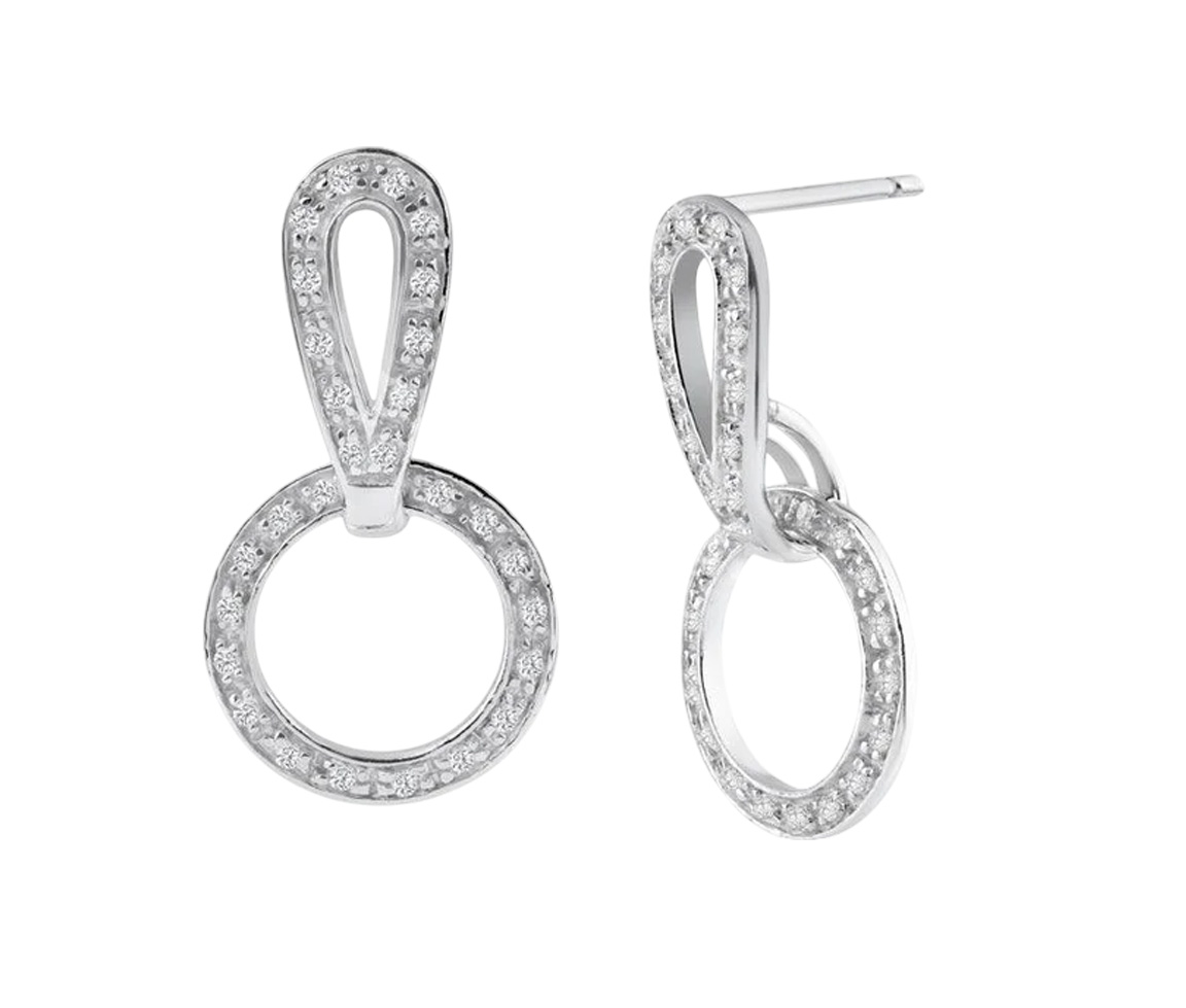 BOUCLES CERCLE DE VIE EN ARGENT RHODIÉ - SP STE00099 - BIJOUX D'IMPORTATION