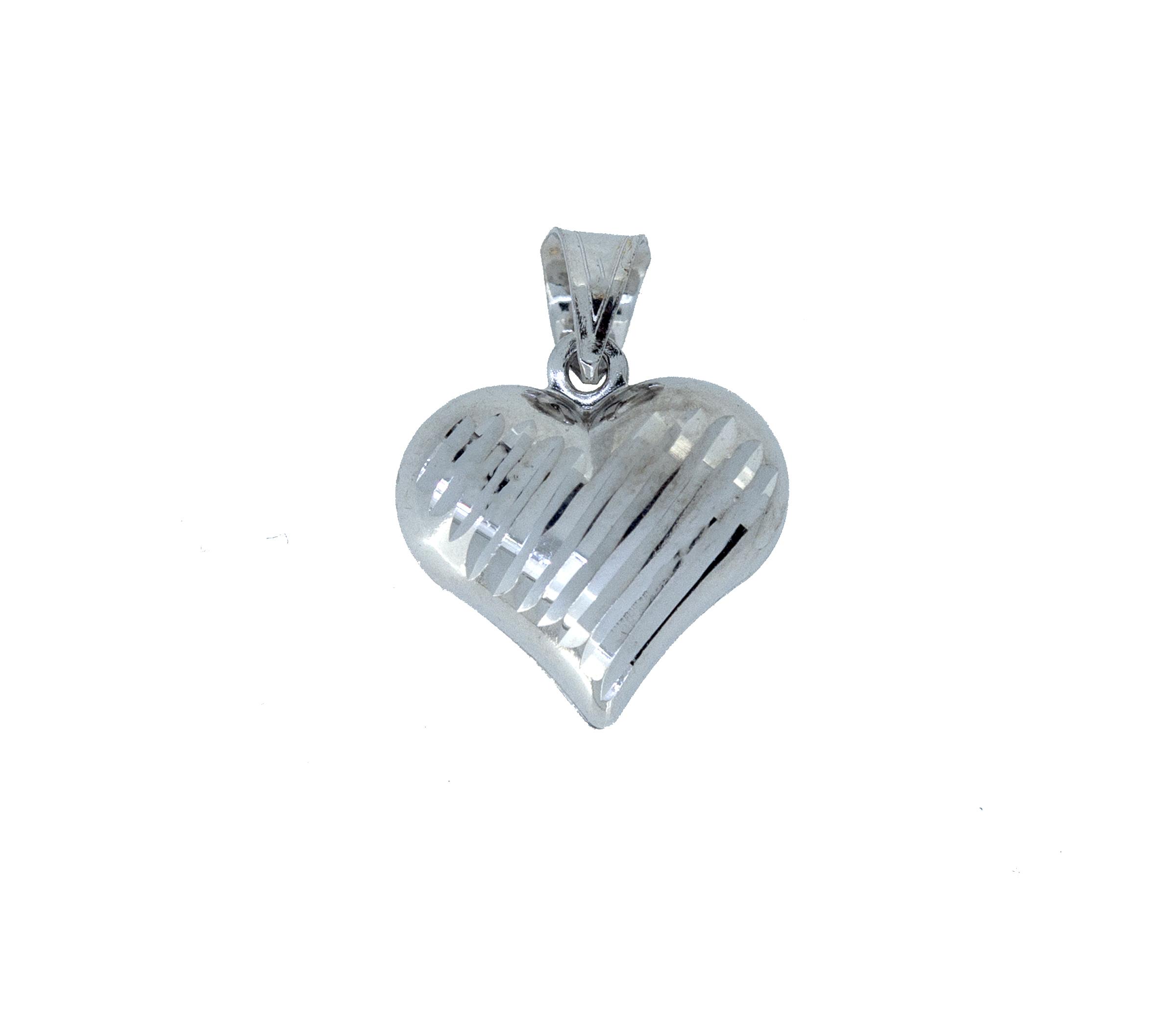 PENDENTIF COEUR EN OR BLANC - MB COEUR009 - BIJOUX D'IMPORTATION