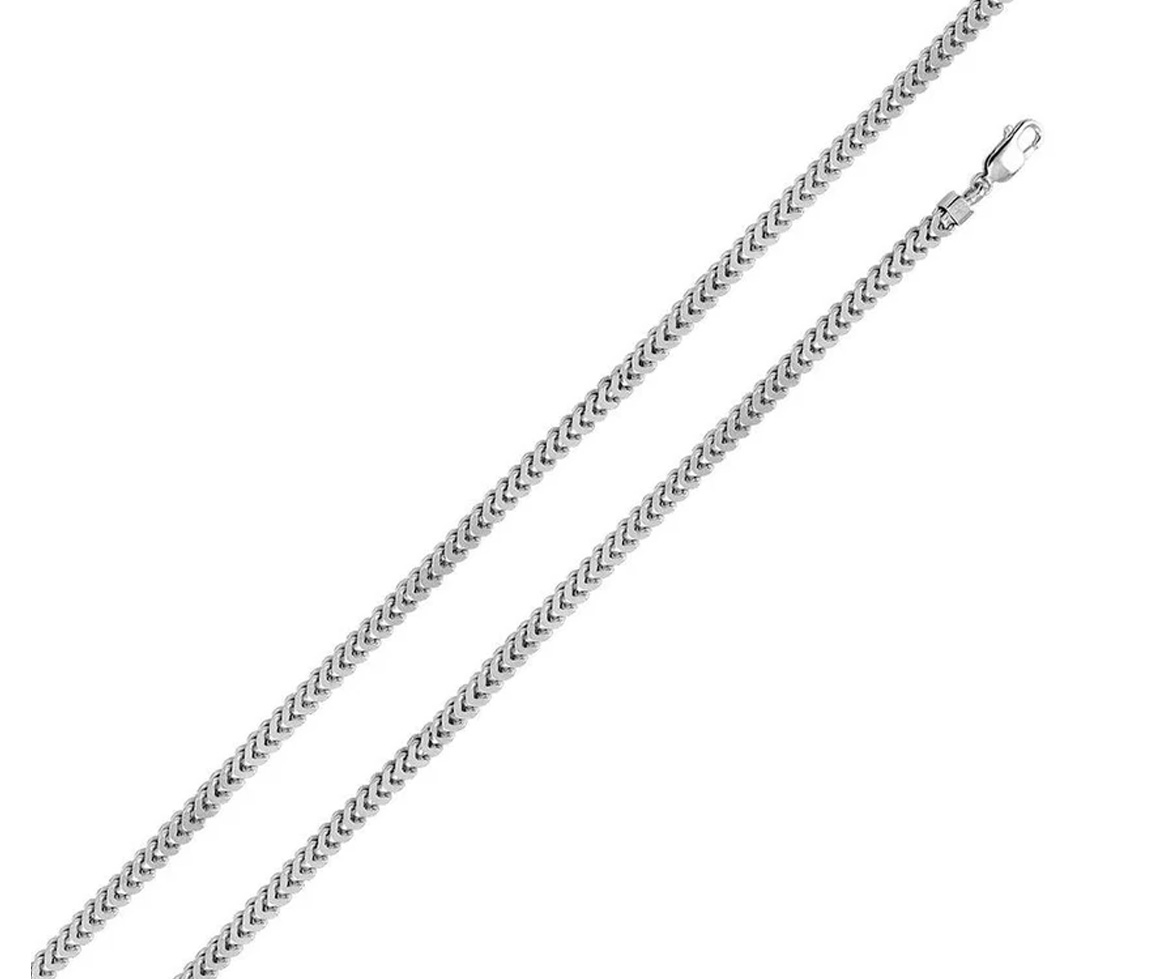 BRAELET EN ARGENT RHODIÉ À MAILLE FRANCO - SP CHW101RH08 - BIJOUX D'IMPORTATION