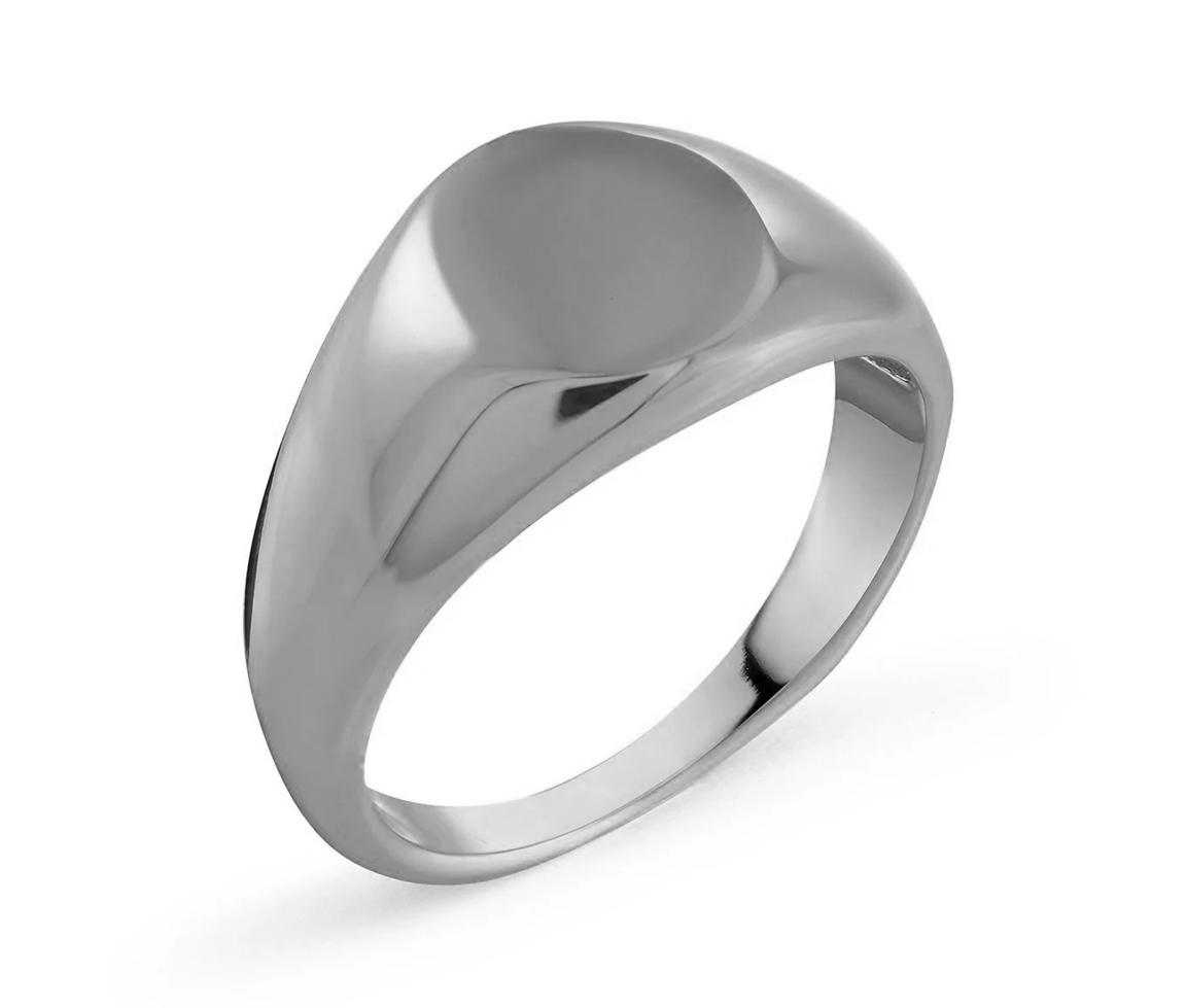 BAGUE CHEVALIÈRE RONDE EN ACIER - IG SWR28/4 - ITALGEM