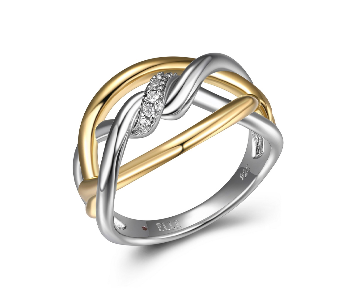 BAGUE ELLE TWIST AVEC CZ - PJ R4LAAT00AC - ELLE