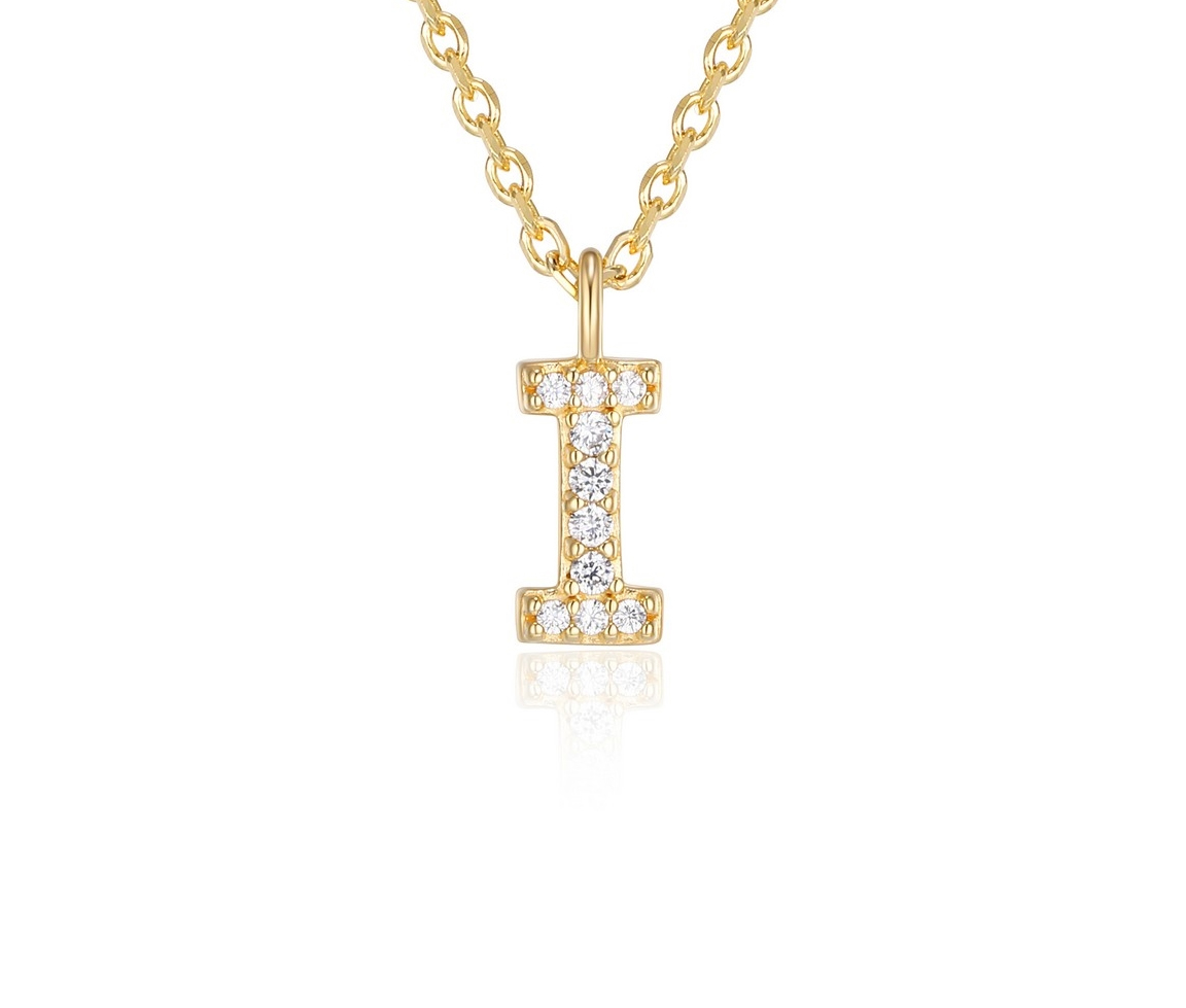 PENDENTIF LETTRE I EN ARGENT/PVD OR SERTI DE CUBIQUES ZIRCONIAS - PJ 30A95K0018 - REIGN