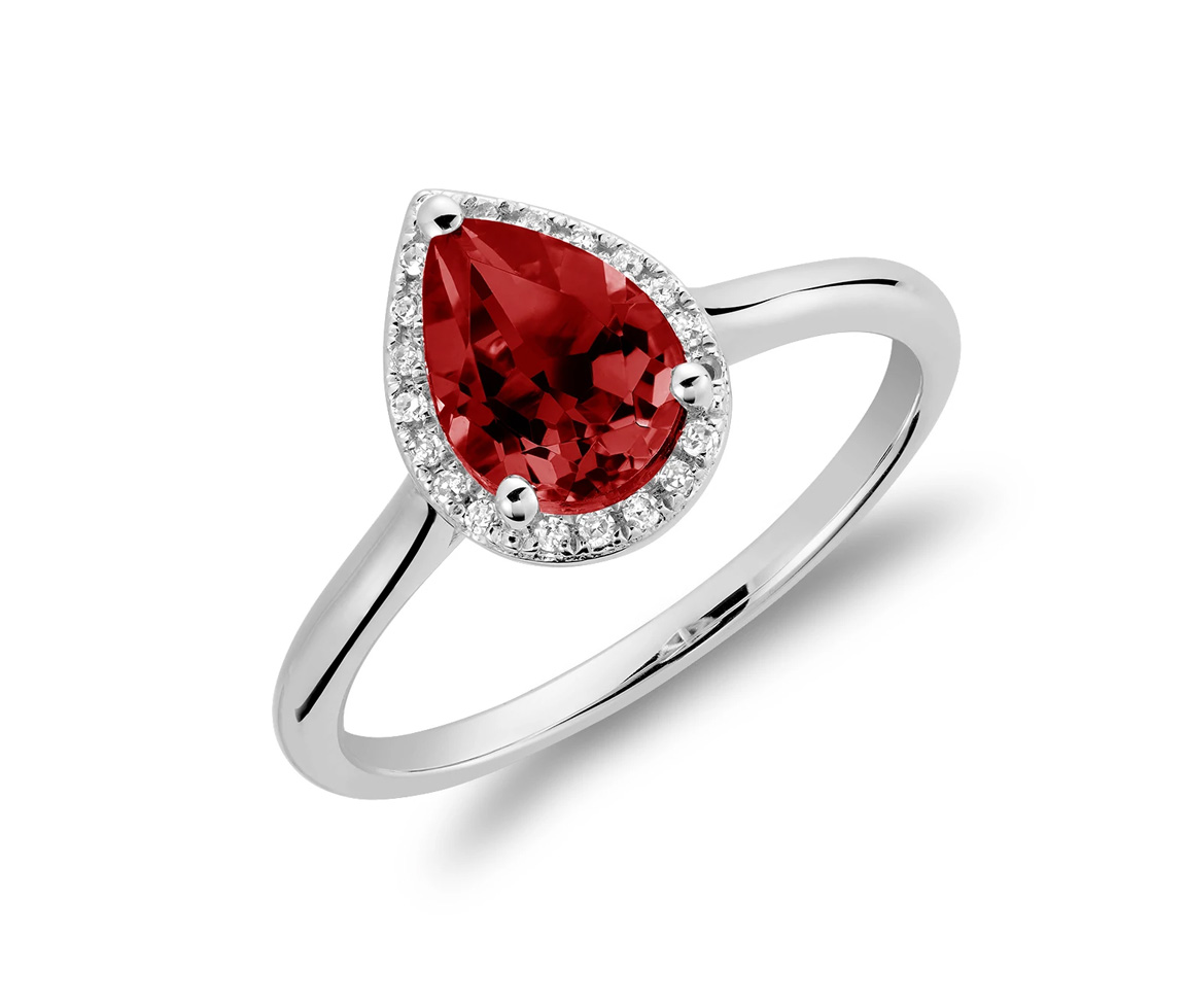 BAGUE EN OR AVECUN RUBIS DE LABO ET DIAMANTS - BR 02041035CRU - Bijoux d'importation