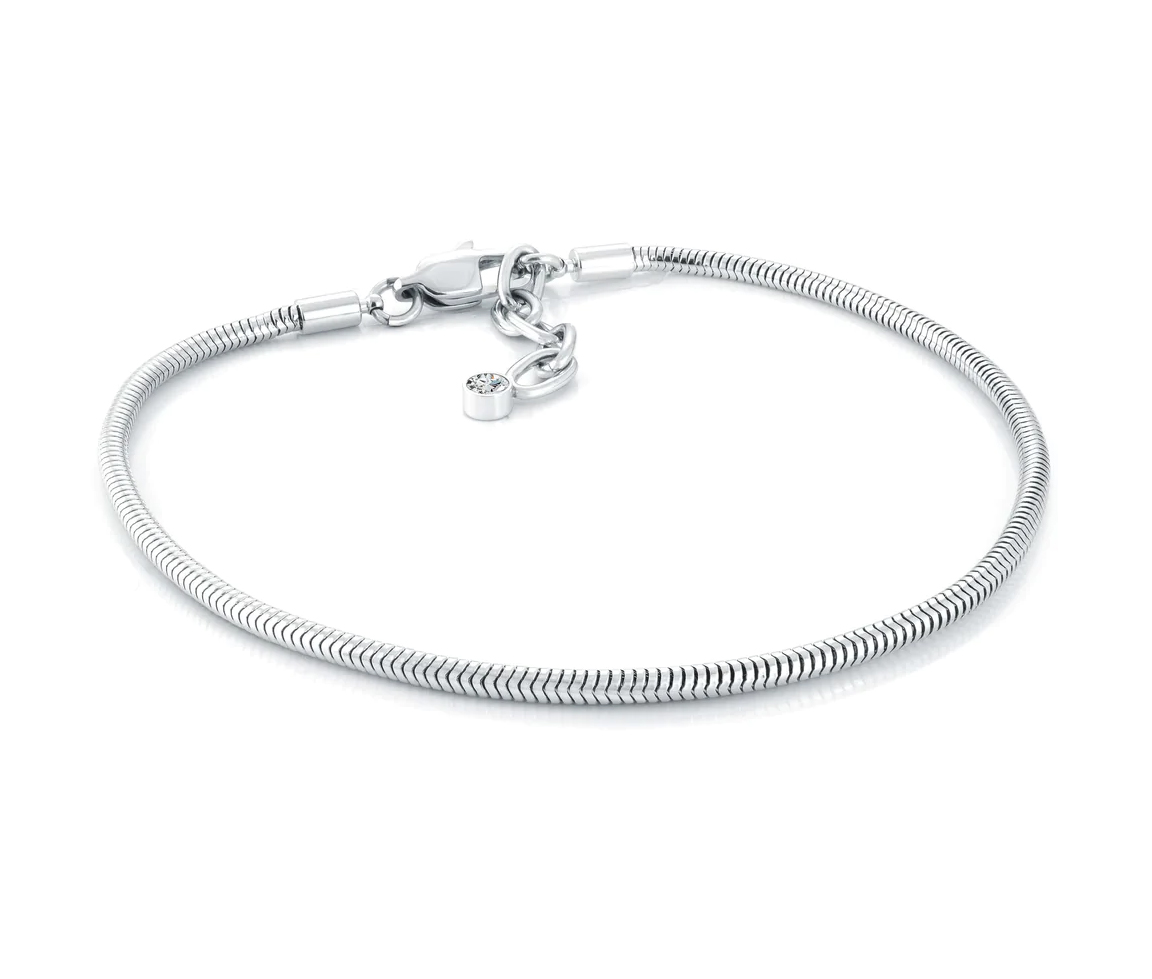 CHAINE DE CHEVILLE EN ACIER À MAILLE PEAU DE SERPENT - IG SWN47/10 - VELORIA