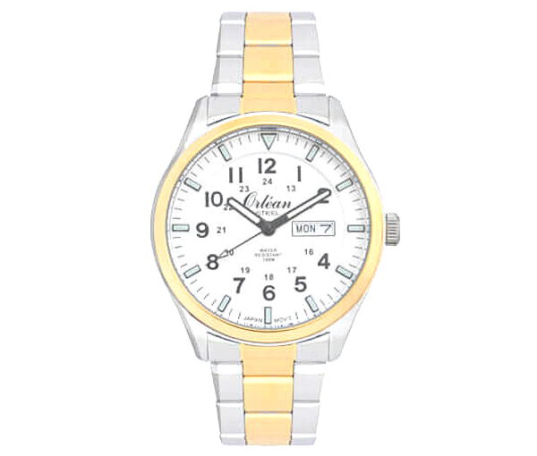 MONTRE ORLEAN POUR HOMME EN ACIER/PVD OR 2TONS - BA ME3455 - ORLEAN