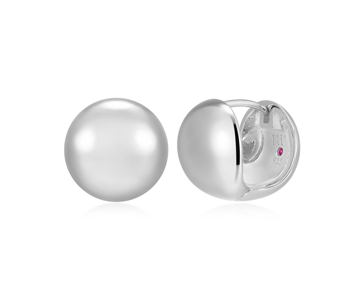 BOUCLES HUGGIES EN ARGENT RHODIÉ UNIES POLIES - PJ R2LCU9A09N - ELLE