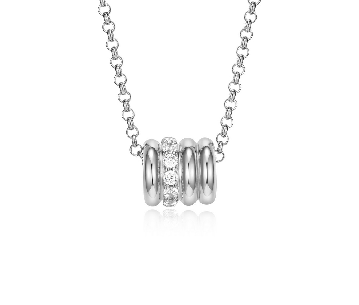 COLLIER EN ARGENT RHODIÉ BILLOT SERTI DE CUBIQUES ZIRCONIAS - PJ R0LBYX0046 - ELLE