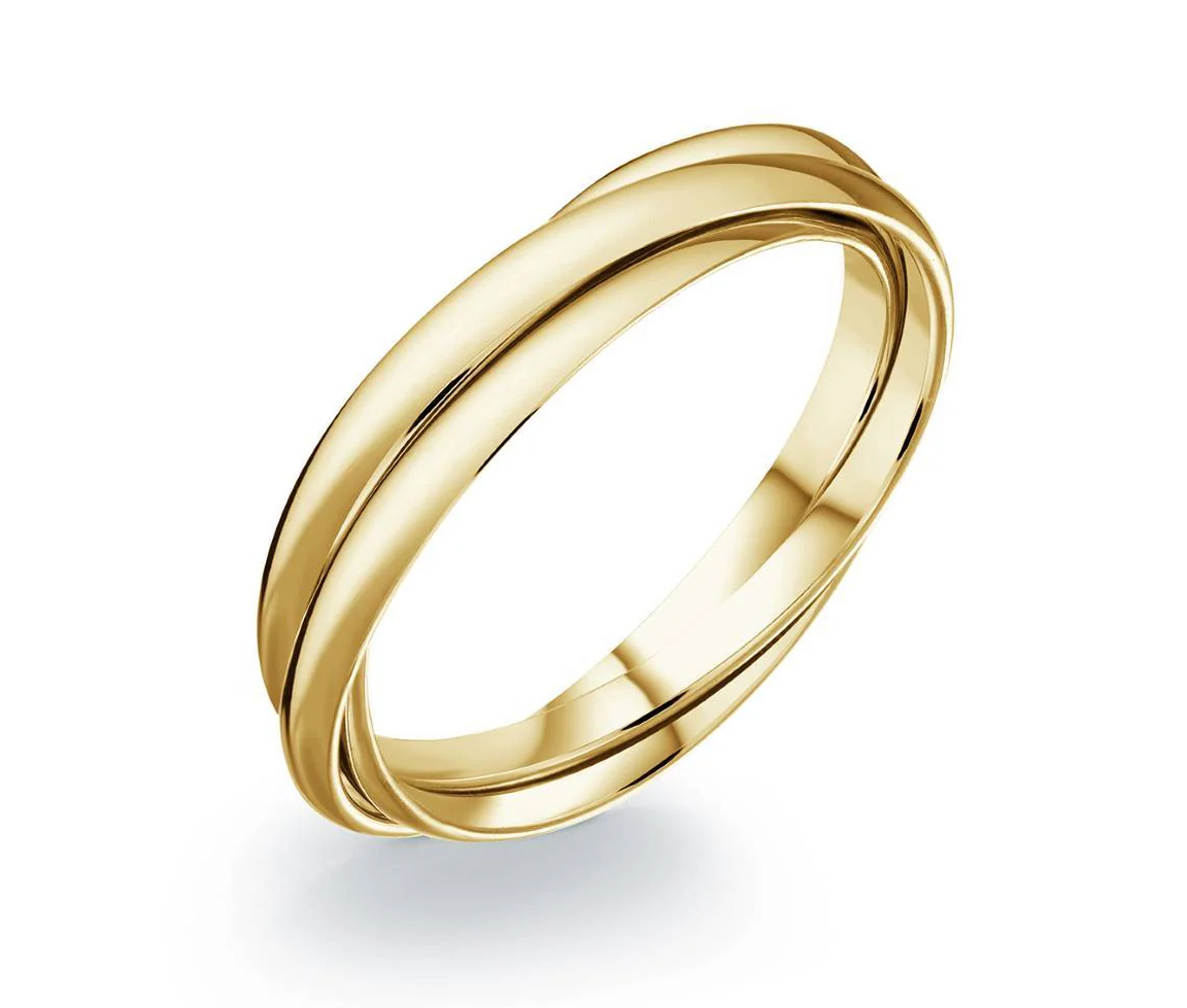 BAGUE TRIPLE STYLE CARTIER EN ACIER/PVD OR - IG SWR49/5 - VELORIA