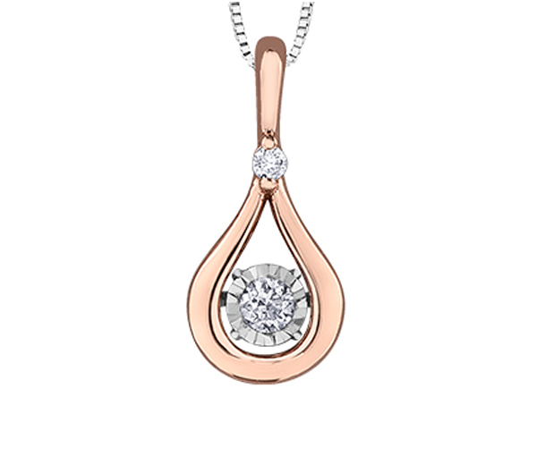 PENDENTIF EN OR 2 TONS ROSE SERTI DE DIAMANTS - CR DD7861 - BIJOUX CANADIEN