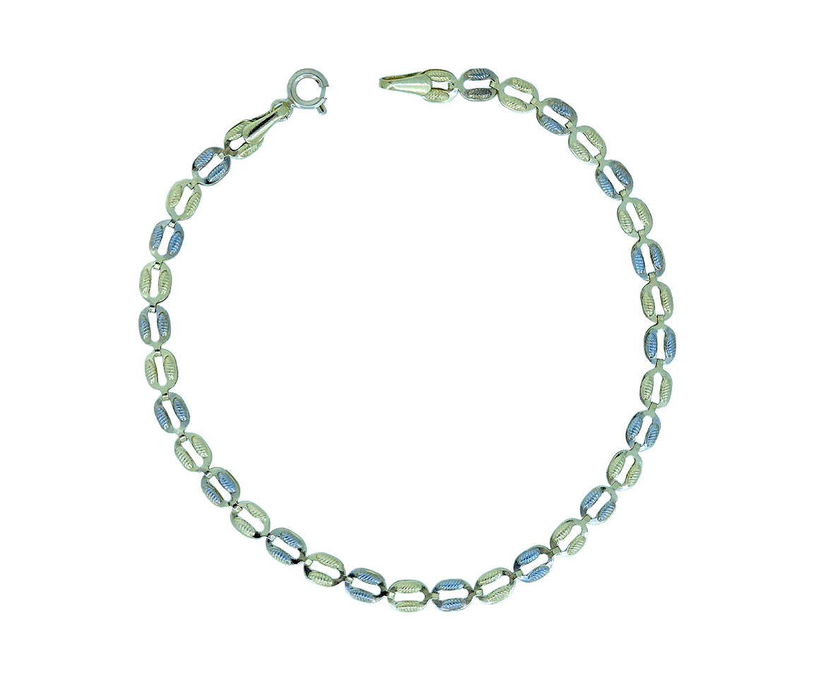 BRACELET EN OR 2 TONS À MAILLES EN O TAILLÉE DIAMANT - MB BRAFA02 - BIJOUX D'IMPORTATION