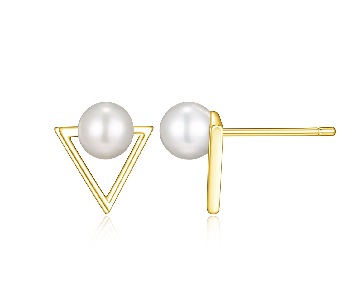 BOUCLES EN ARGENT/PVD OR SERTIES DE PERLES D'EAU DOUCE - PJ 32AM4J4500 - REIGN