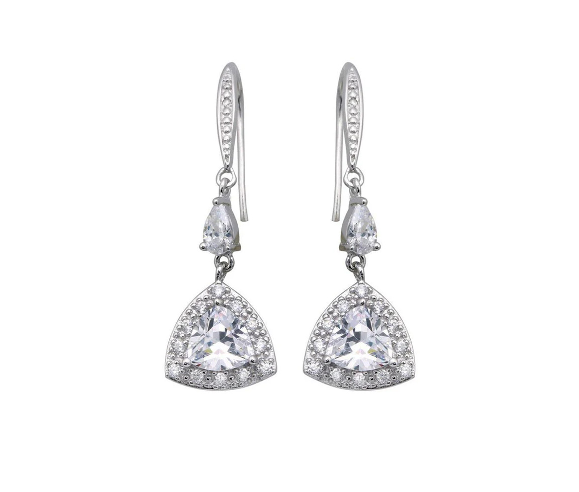 BOUCLES EN ARGENT RHODIÉ SUR CROCHET - SP STE00449 - BIJOUX D'IMPORTATION