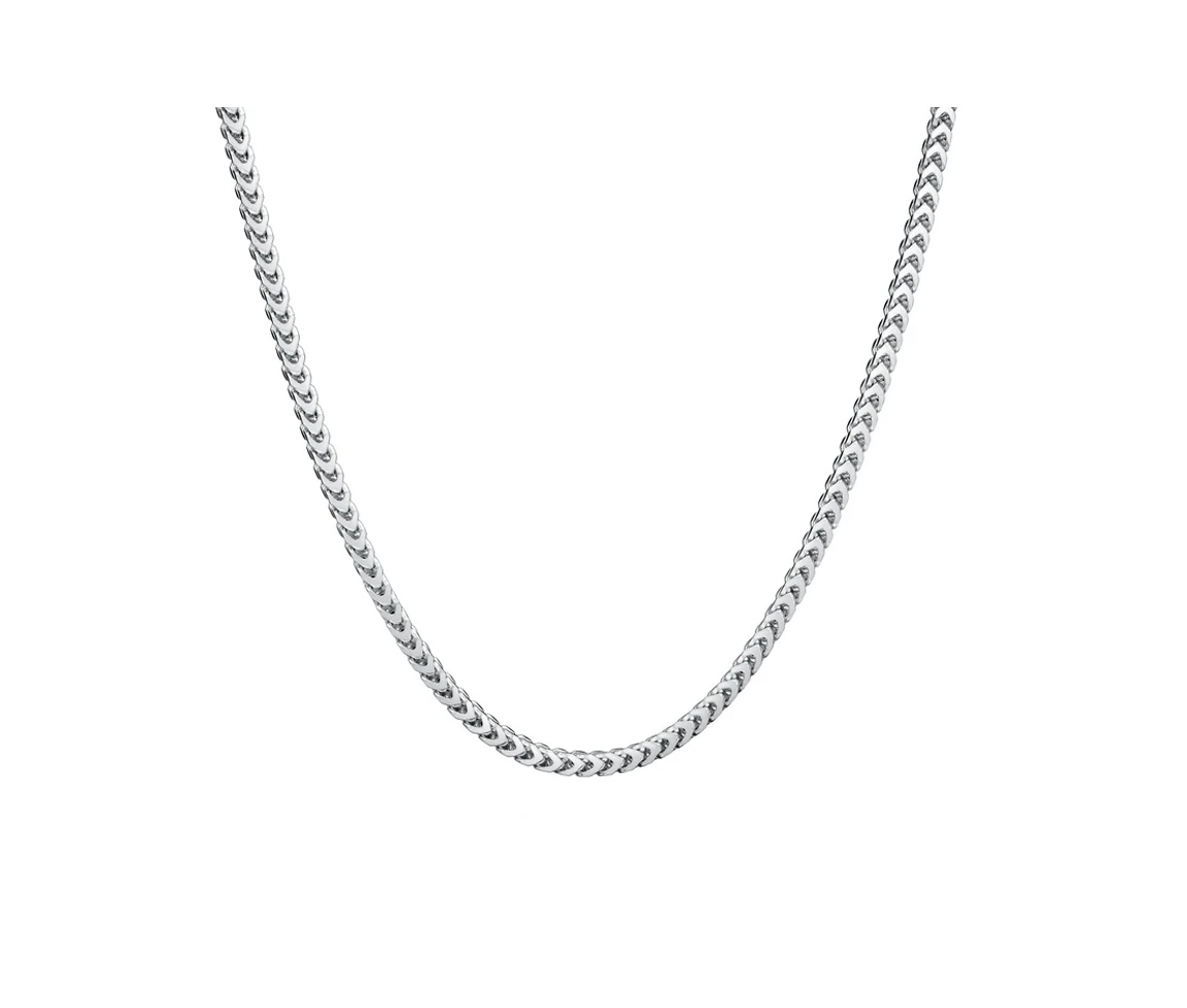 CHAINE EN OR 10K BLANC MAILLE FRANCO 2MM 22" - S FRANC2MM22 - BIJOUX D'IMPORTATION