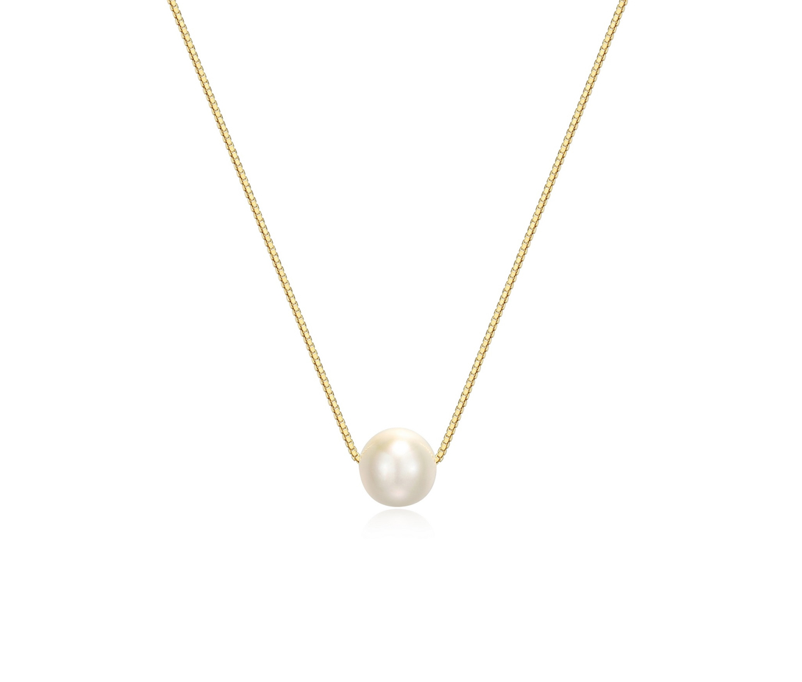 PENDENTIF PERLE SUR CHAINE EN ARGENT/PVD OR - PJ 30ABFM4514 - REIGN