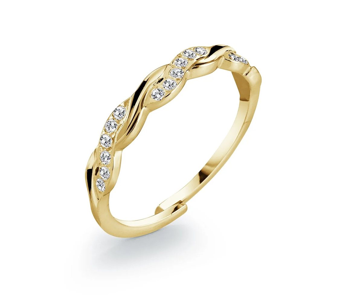 BAGUE AJUSTABLE TWIST AVEC CZ - IG SWR53/OS - VÉLORIA