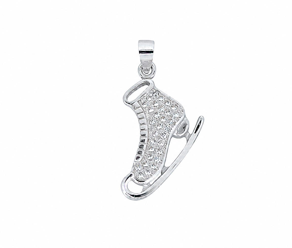 PENDENTIF PATIN À GLACE AVEC CZ - MB PEN181 - BIJOUX D'IMPORTATION