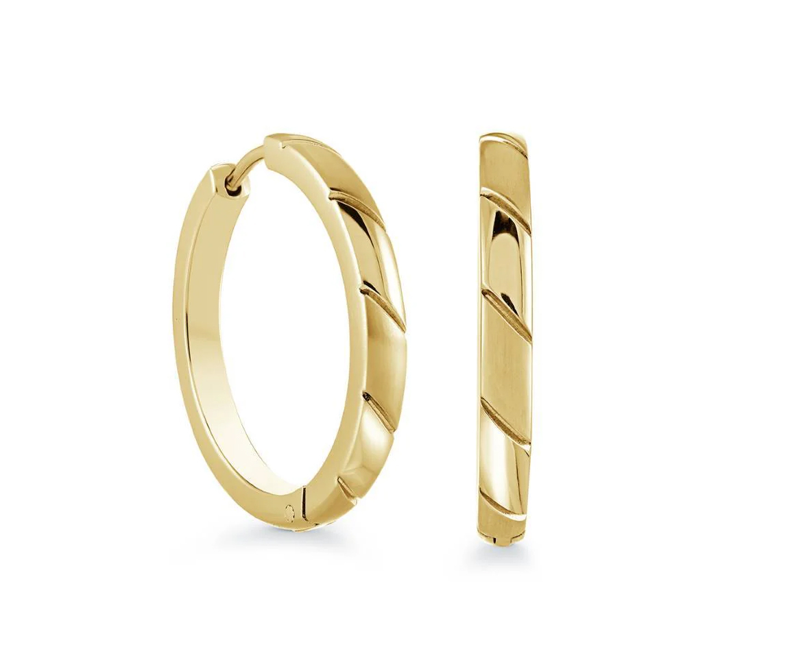 BOUCLES HUGGIES EN ACIER/PVD OR - IG SEA370 - VELORIA