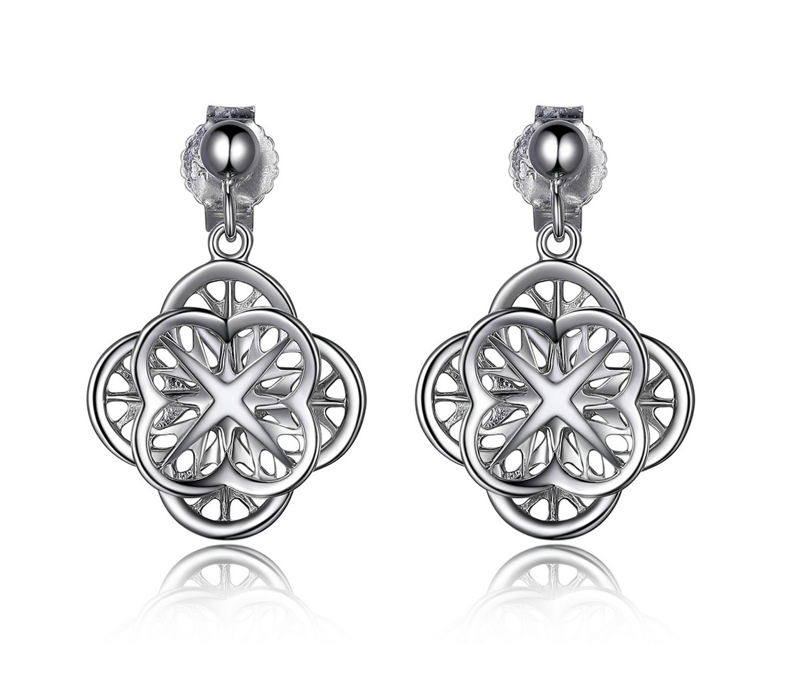 BOUCLES ELLE MOTIF FLEUR EN ARGENT RHODIÉ - PJ R2LCAKA0ZZ - ELLE
