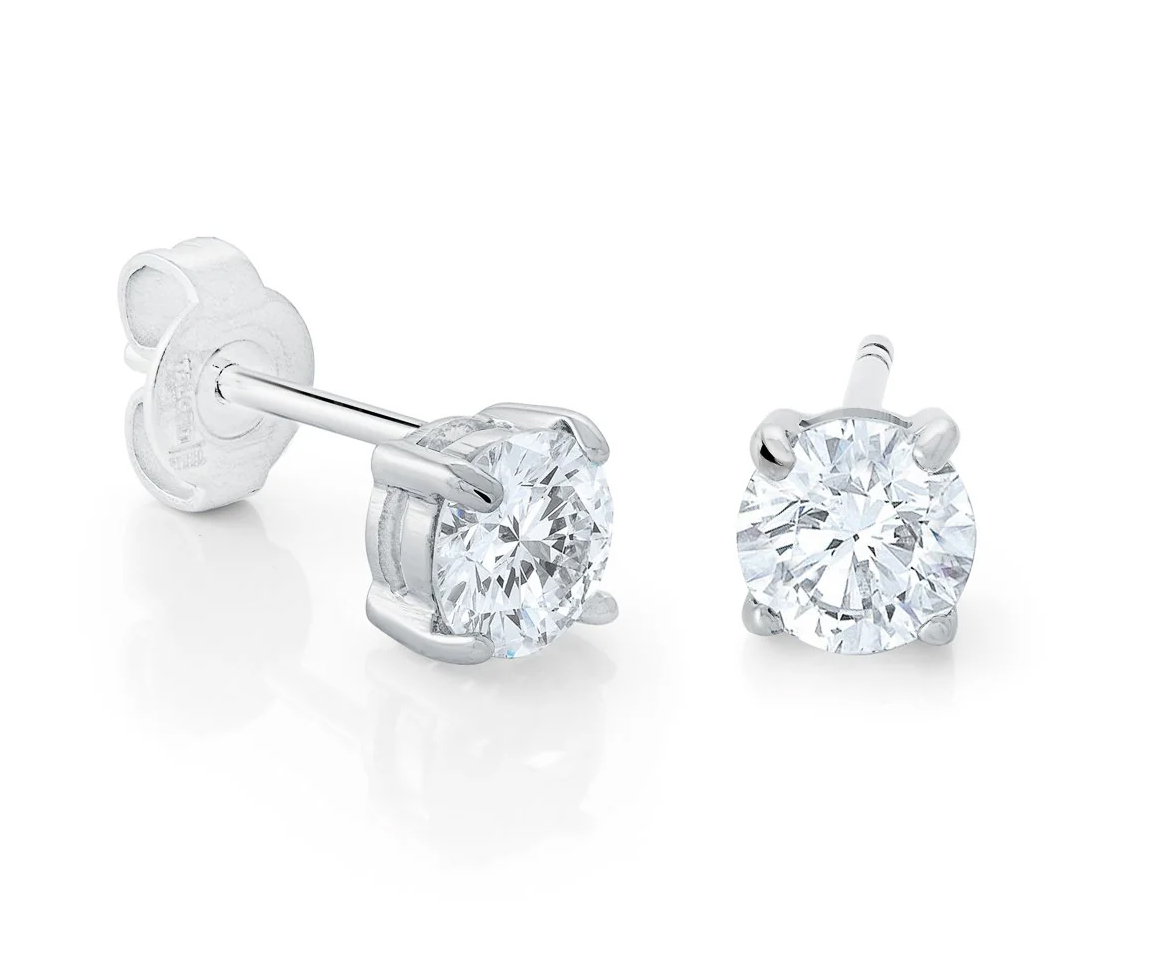 BOUCLES FIXES EN ACIER SERTIES DE CUBIQUES ZIRCONIAS - IG SEA324 - ITALGEM