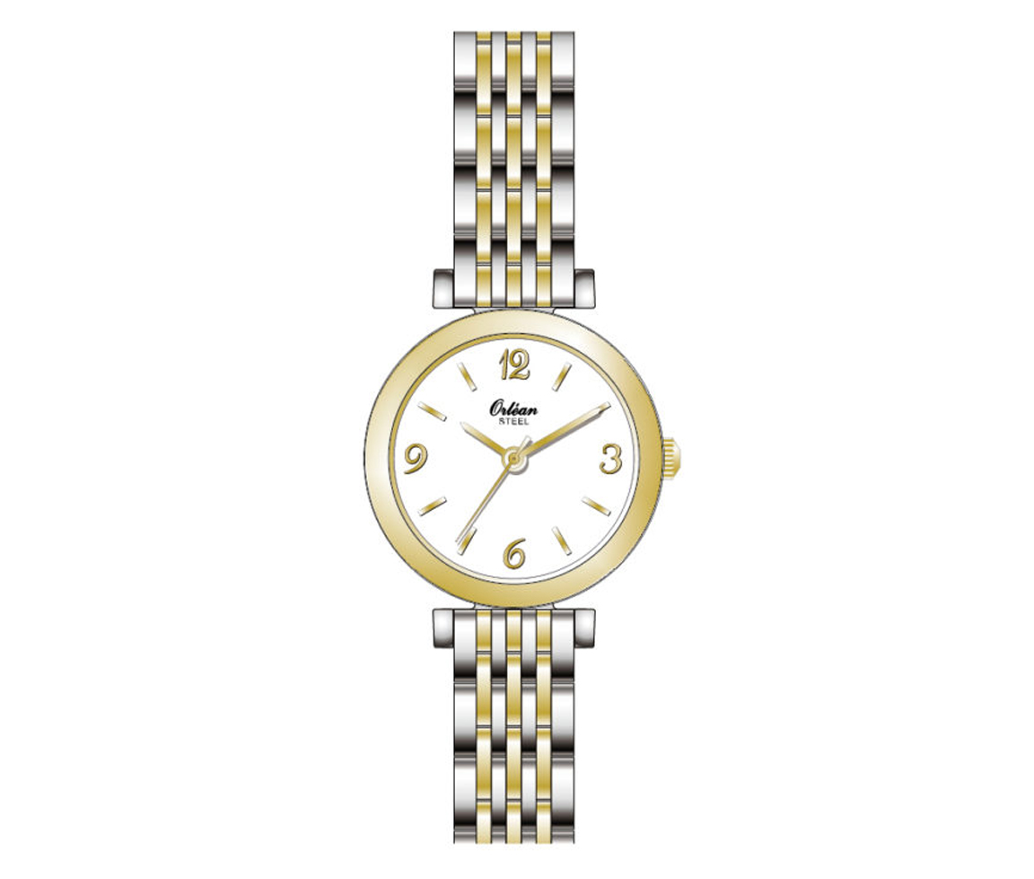 MONTRE POUR DAME ORLEAN EN ACIER/PVD OR 2 TONS - BA ME3611 - ORLEAN