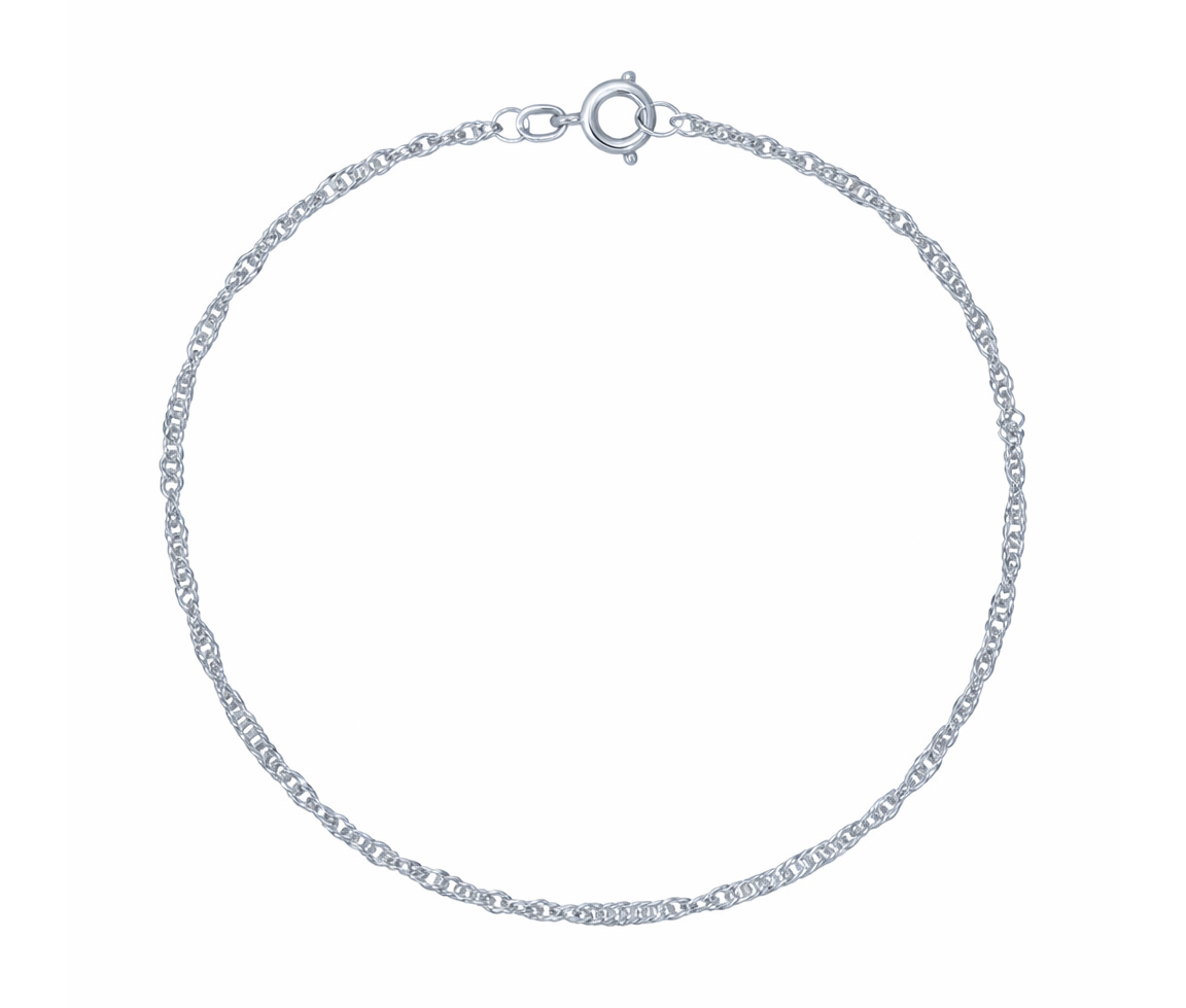 BRACELET EN ARGENT RHODIÉ À MAILLE SINGAPOUR - MB SING035S07 - BIJOUX D'IMPORTATION