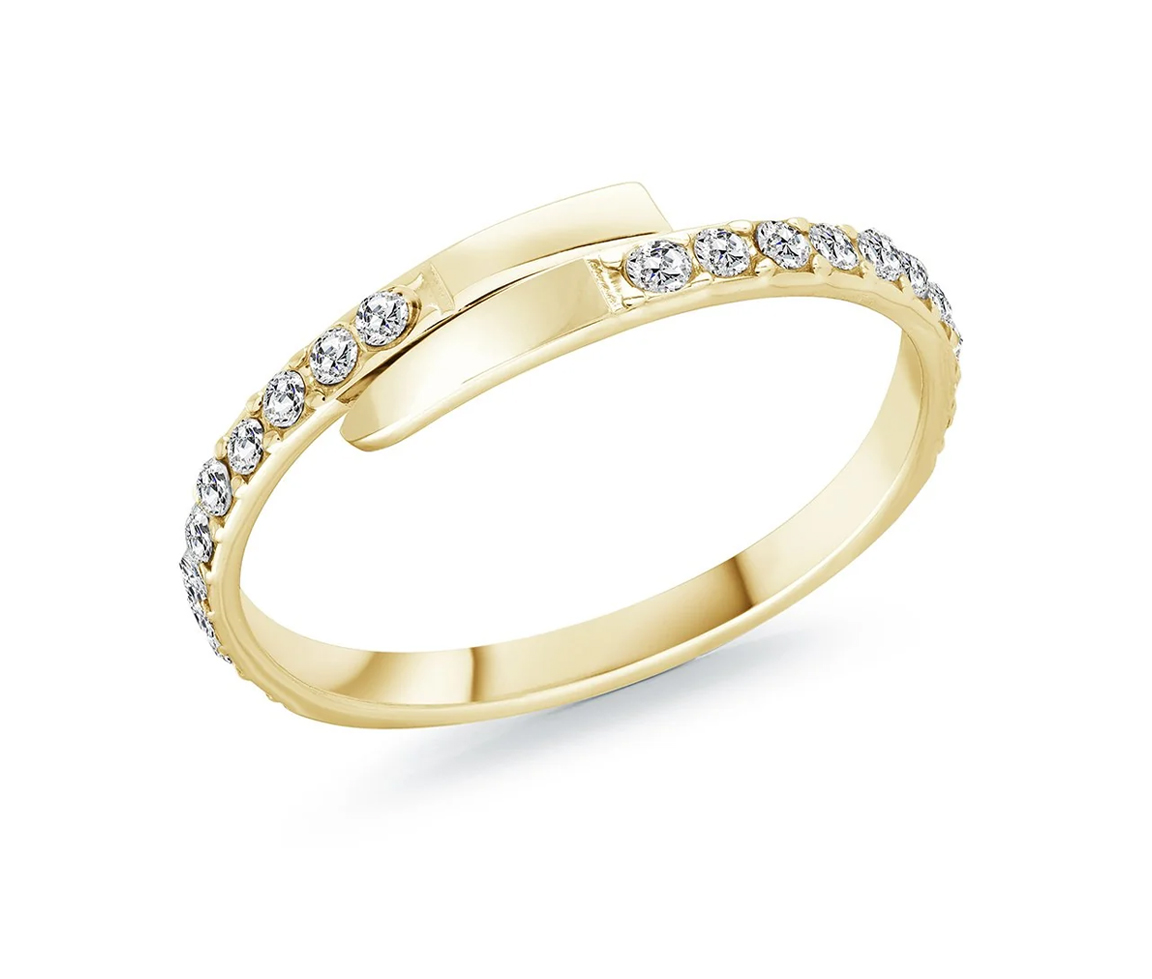 BAGUE AJUSTABLE CROISÉE AVEC CZ - IG SWR55/OS - VÉLORIA
