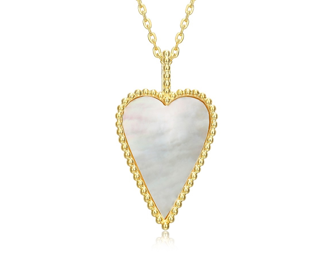 PENDENTIF COEUR EN ARGENT/PVD OR SERTI DE NACRE DE PERLE - PJ 30LBY2A946 - ELLE