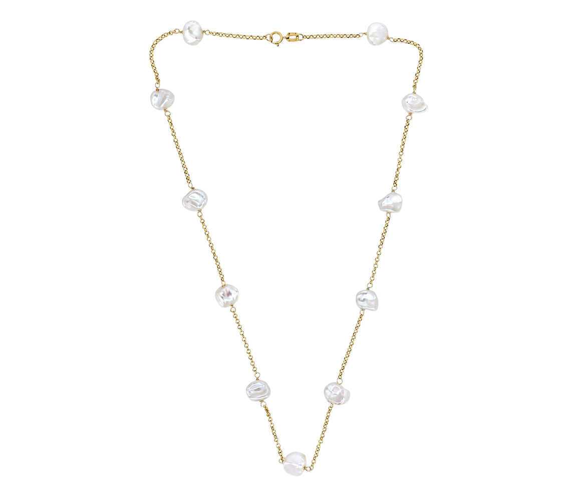 COLLIER PERLE D'EAU DOUCE BLISTER ET CHAINE ROLO - SJ LCOL07 - BIJOUTERIE SUISSE