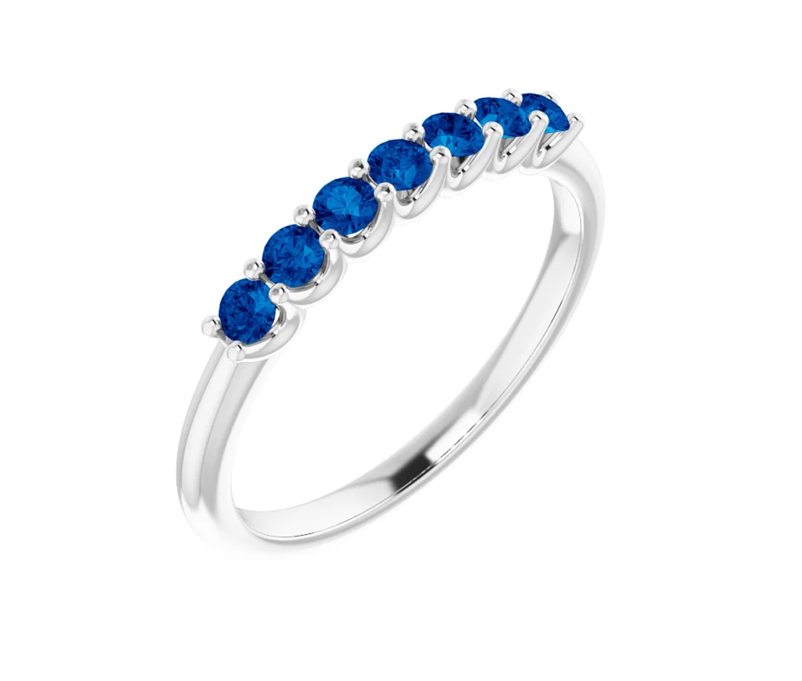 JONC SEMI-ÉTERNITÉ EN OR AVEC SAPHIRS - ST 123658WSA - BIJOUX IMPORTATION