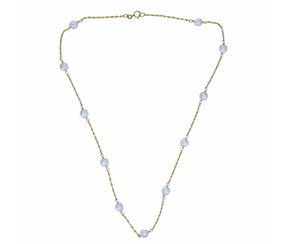 COLLIER OR JAUNE SERTI DE PERLES DE CULTURE EN ALTERNANCE - SJ LCOL12 - BIJOUTERIE SUISSE