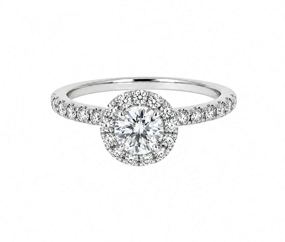 BAGUE EN OR BLANC AVEC DIAMANTS - SK 214543 - BIJOUX D'IMPORTATION
