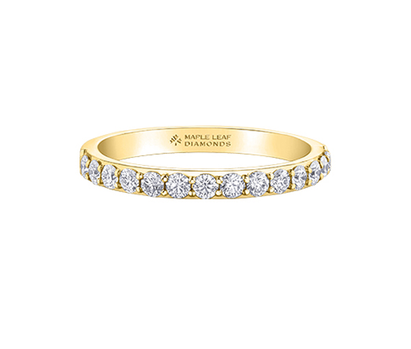 JONC SEMI-ÉTERNITÉ EN OR AVEC DIAMANTS CANADIENS - CR ML686Y50 - BIJOUX CANADIEN