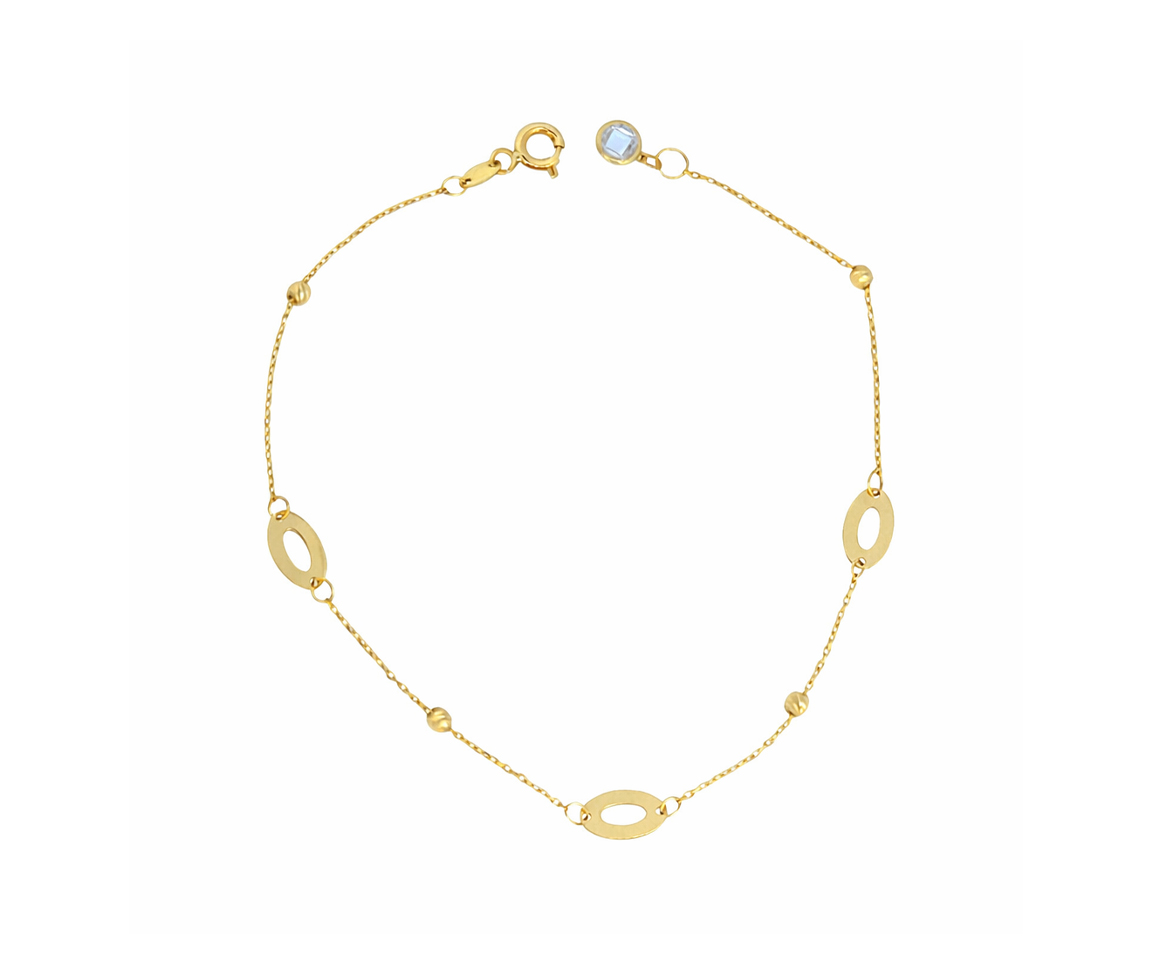 BRACELET DE FANTAISIE EN OR JAUNE POUR DAME - MB BRAFA09 - BIJOUX D'IMPORTATION