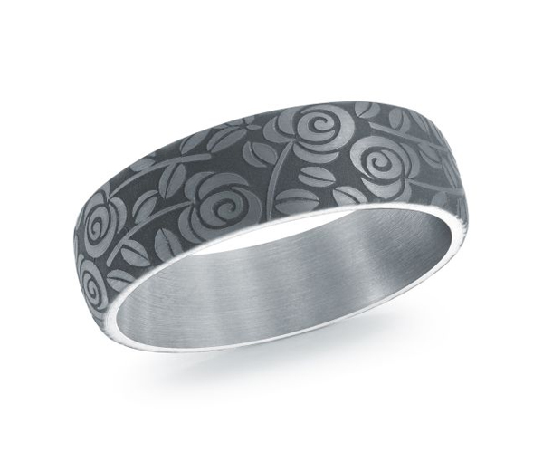 JONC EN TANTALE ROSES GRAVER AU LASER - ML TANT1106 - MALO 