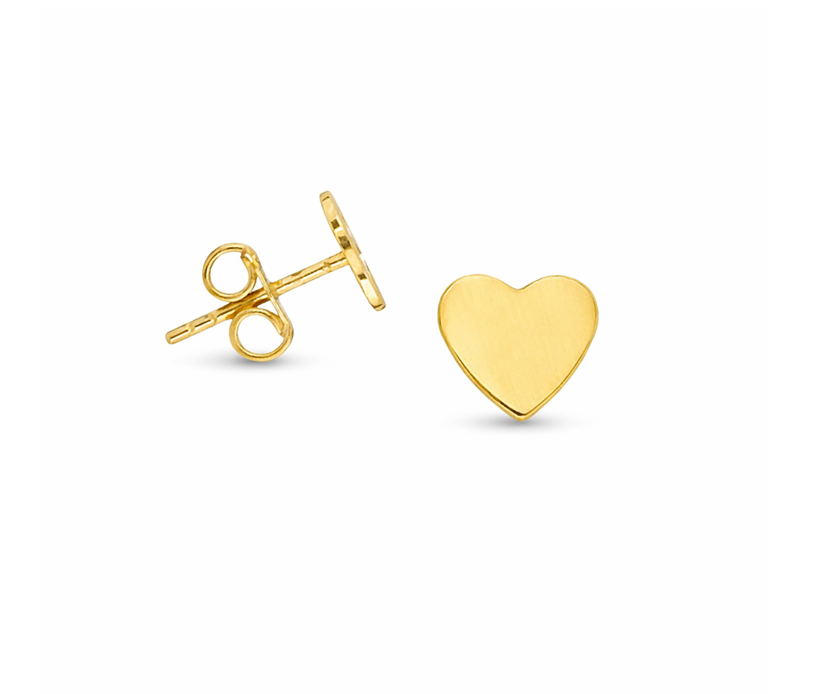 BOUCLES FIXES COEUR EN OR - MB BCOEUR01 - BIJOUX D'IMPORTATION