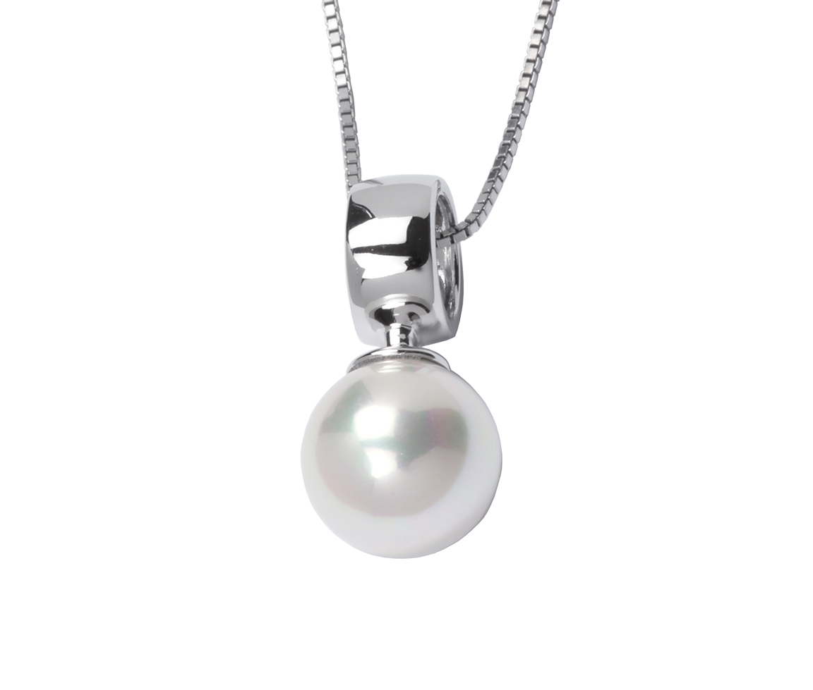 PENDENTIF EN ARGENT RHODIÉ SERTI D'UNE PERLE D'EAU DOUCE - PJ 63L125BG02 - ELLE