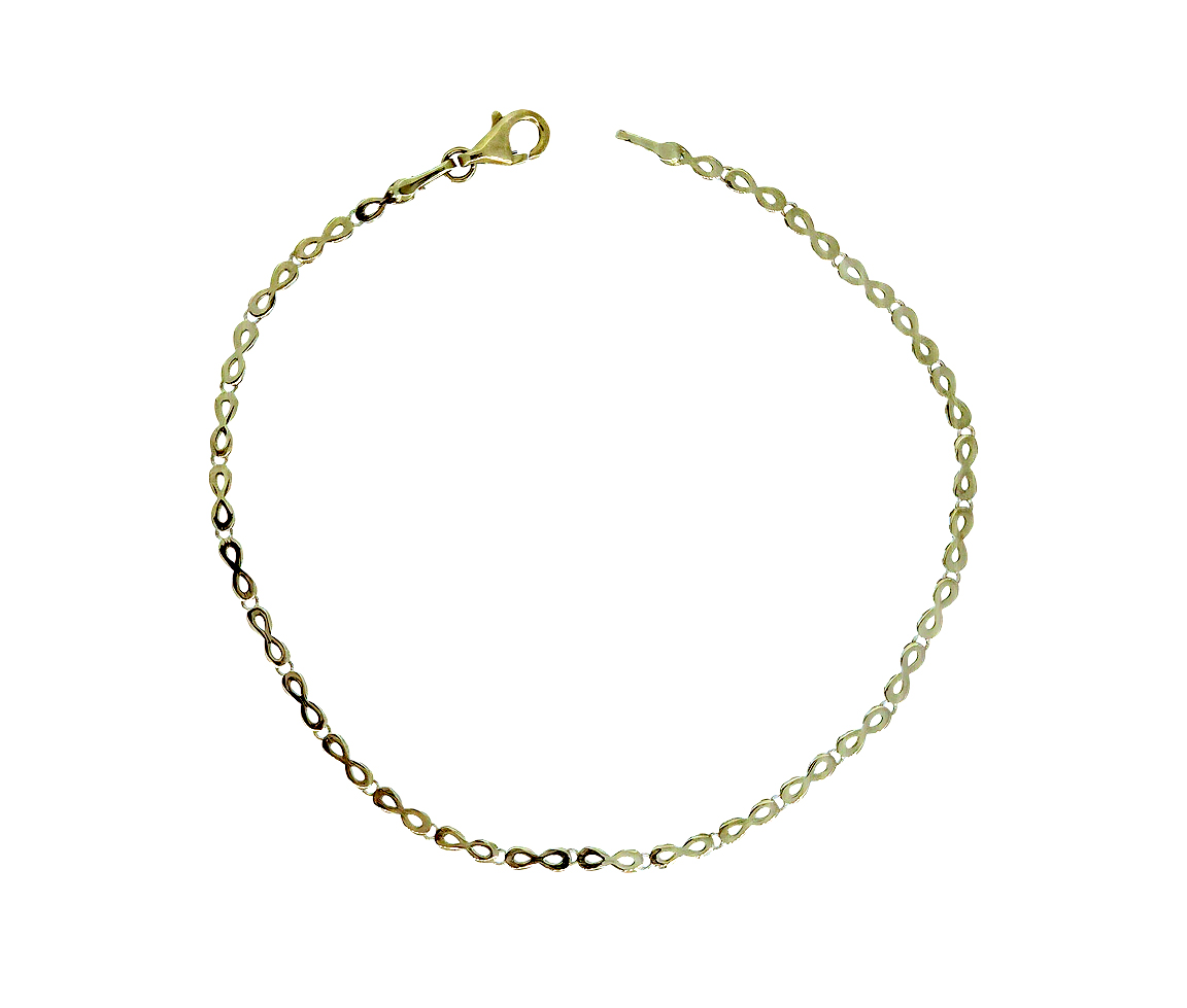 BRACELET EN OR JAUNE À MAILLE INFINI - MB BRAFA01 - BIJOUX D'IMPORTATION