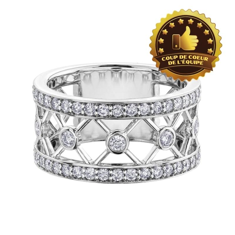 JONC EN OR AVEC UN CARAT DE DIAMANTS - CR DD8011 - BIJOUX CANADIEN