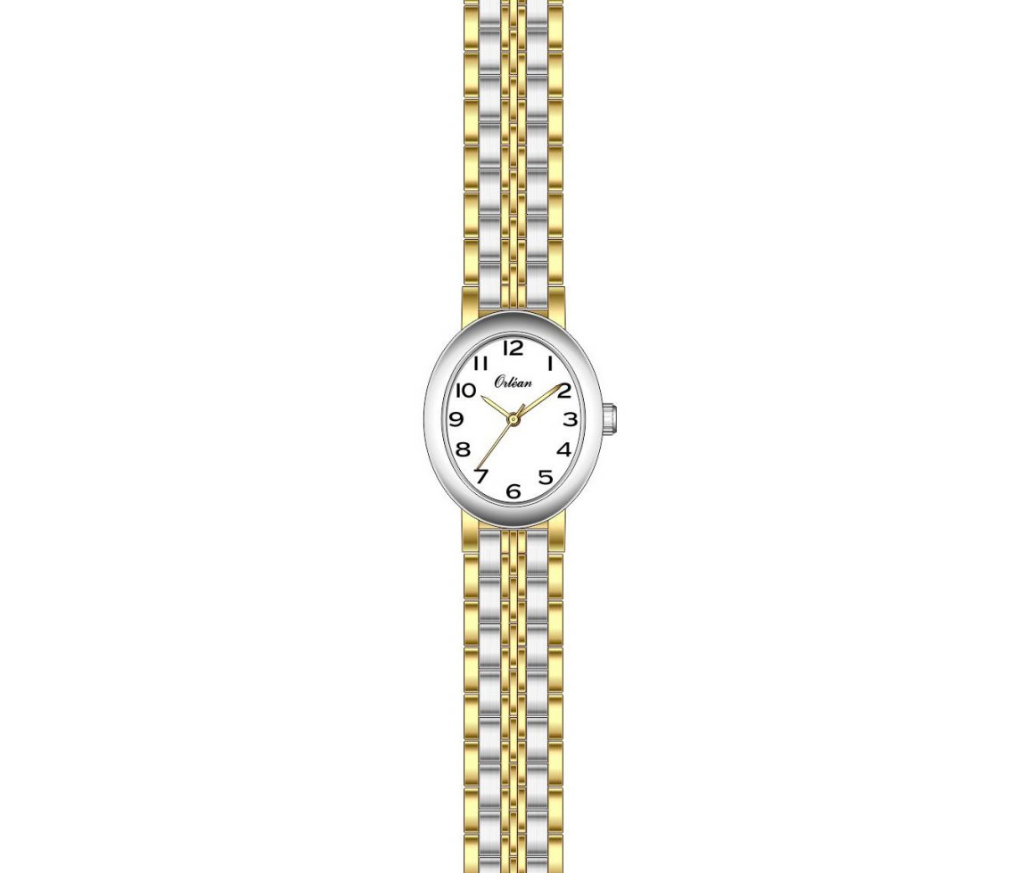 MONTRE OVALE ORLEAN EN ACIER/PVD OR 2 TONS - BA ME3653 - ORLEAN