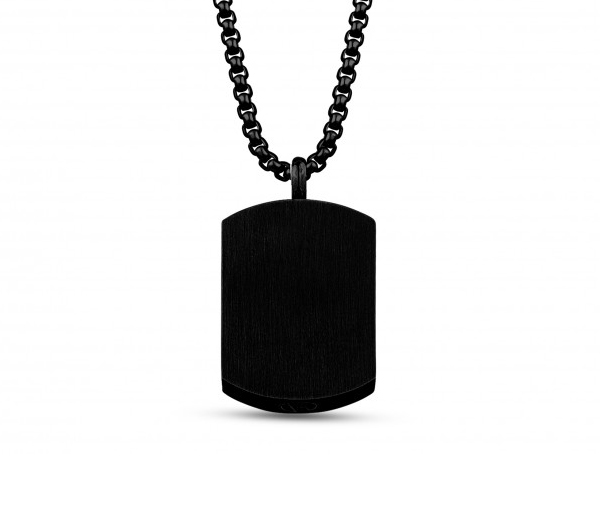 PENDENTIF DOG TAG/URNE EN ACIER/PVD NOIR - AZ ASP158 - AREZZO
