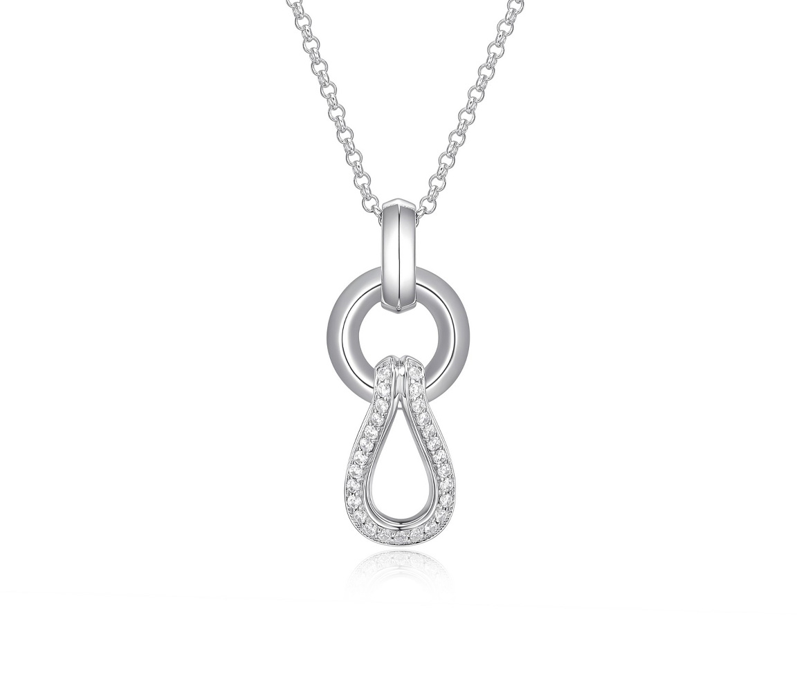 PENDENTF CERCLE ET POIRE AVEC CZ - PJ R0LBN10048 - ELLE