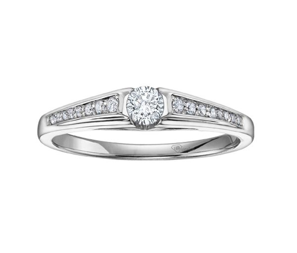 BAGUE EN OR AVEC DIAMANT CANADIEN - CR AM190 - DIAMANT CANADIEN