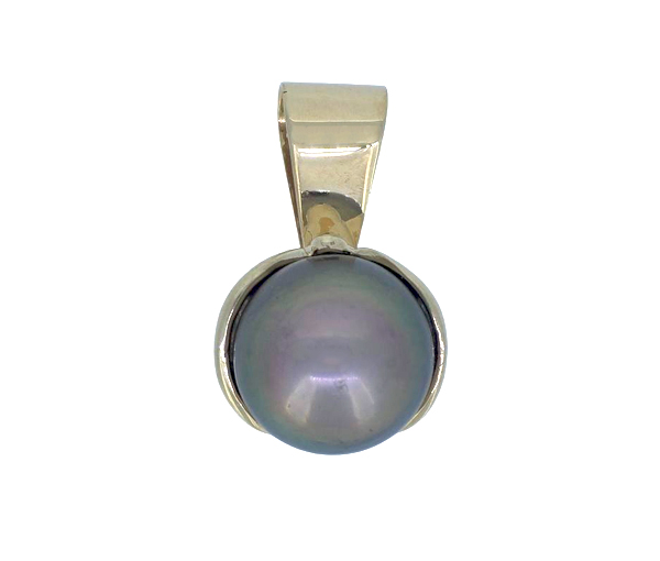 PENDENTIF EN OR 18K JAUNE SERTI D'UNE PERLE DES MERS DU SUD - SJ PENPER06 - BIJOUTERIE SUISSE INC.