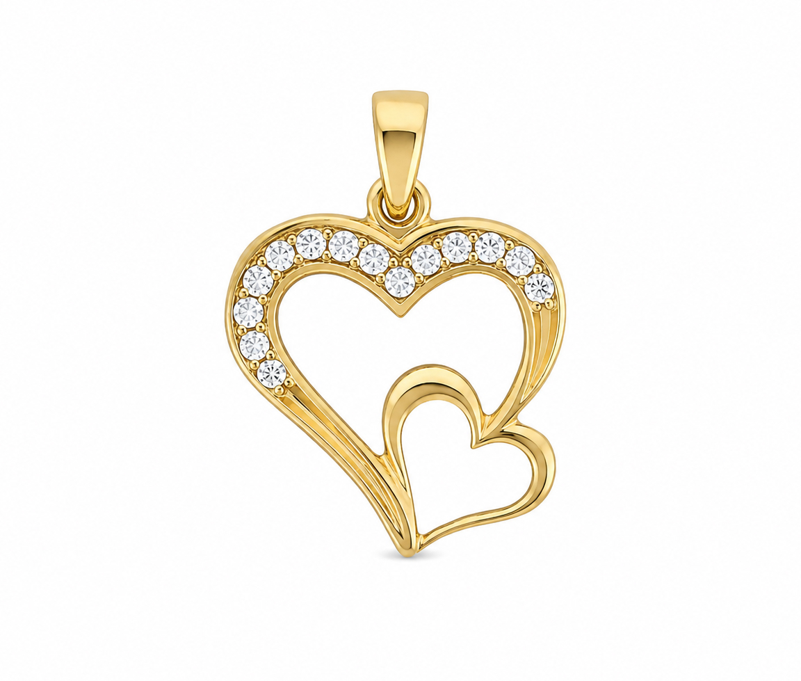 PENDENTIF DOUBLE COEUR AJOURÉ - MB COEUR48 - BIJOUX D'IMPORTATION