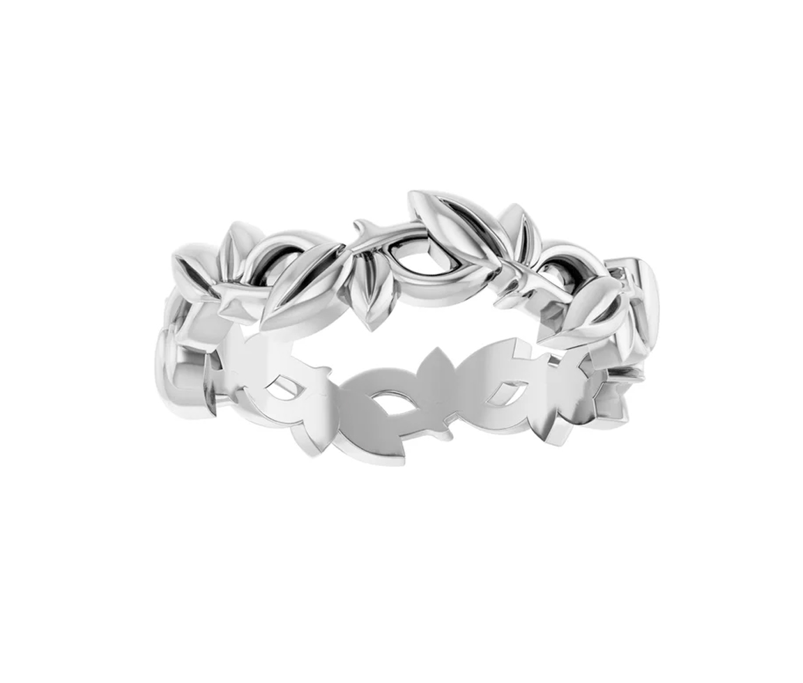 BAGUE FLORAL EN ARGENT - ST 58013/235P - BIJOUX IMPORTATION