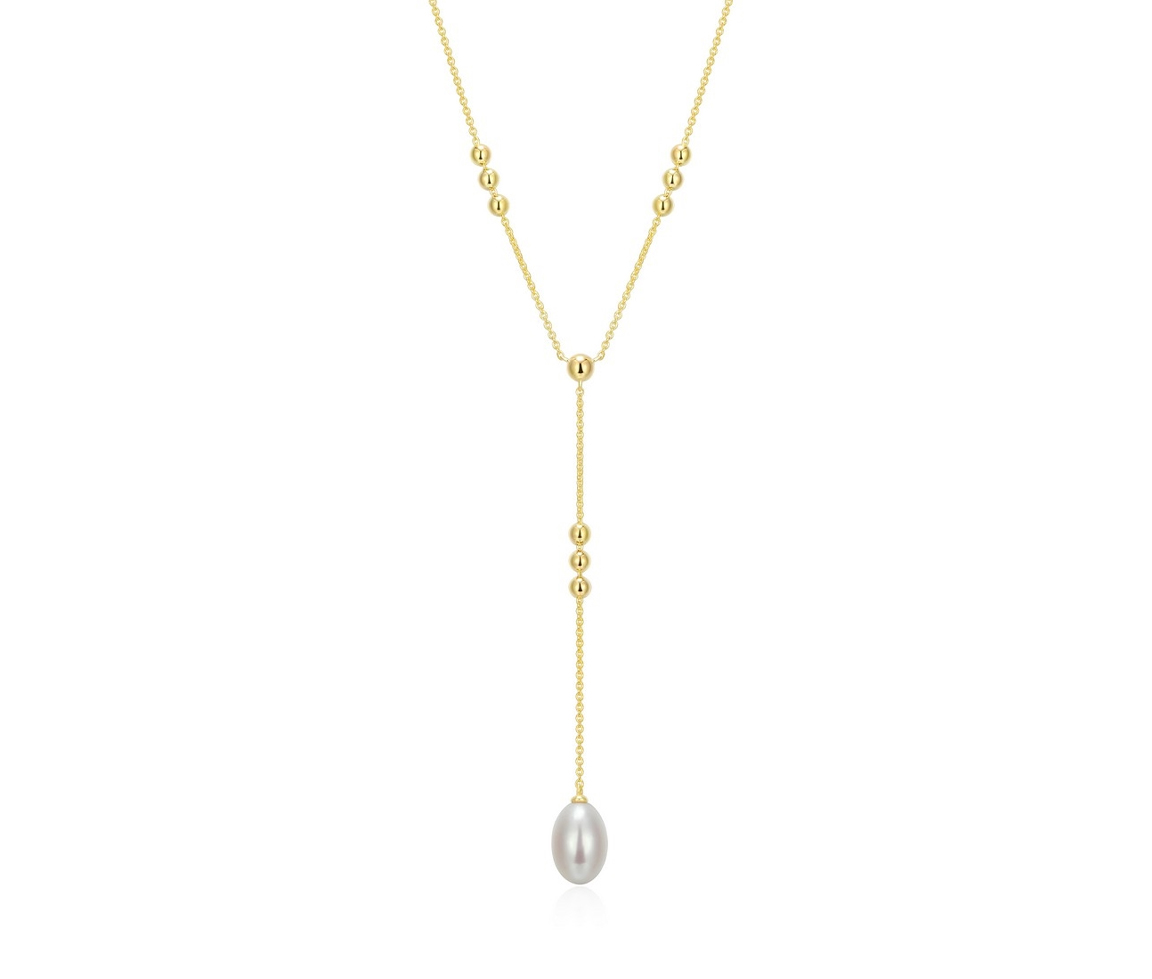 COLLIER EN ARGENT/PVD OR SERTI D'UNE PERLE EAU DOUCE - PJ 30LC054546 - ELLE