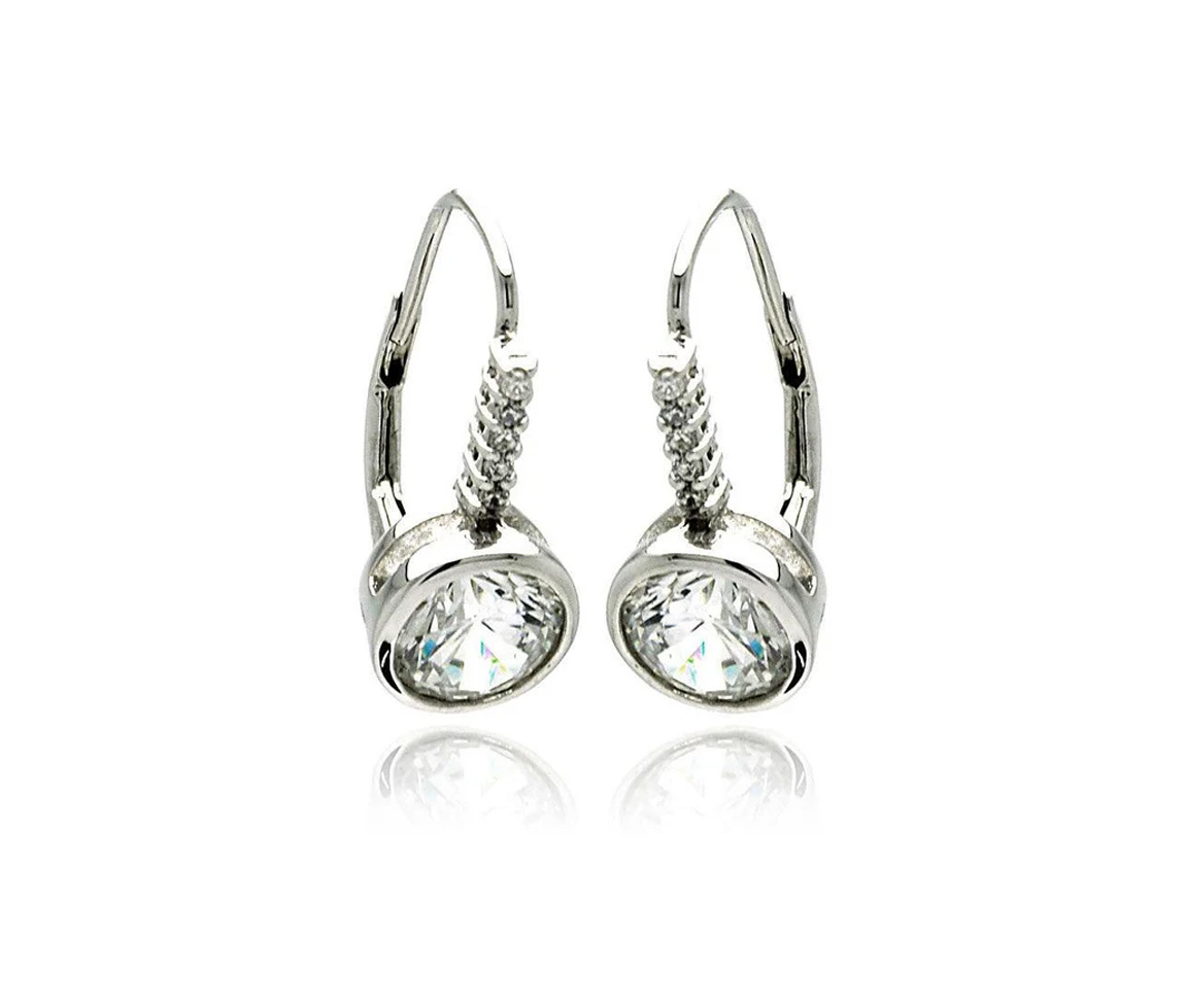 BOUCLES ARGENT RHODIÉ AVEC ATTACHES FRANÇAISES - SP BGE00190 - BIJOUX D'IMPORTATION