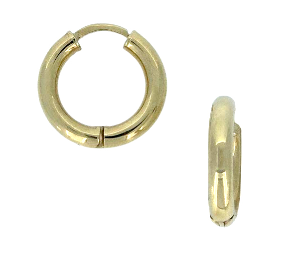 BOUCLES HUGGIES UNIES EN OR JAUNE - S HUG04 - BIJOUX D'IMPORTATION