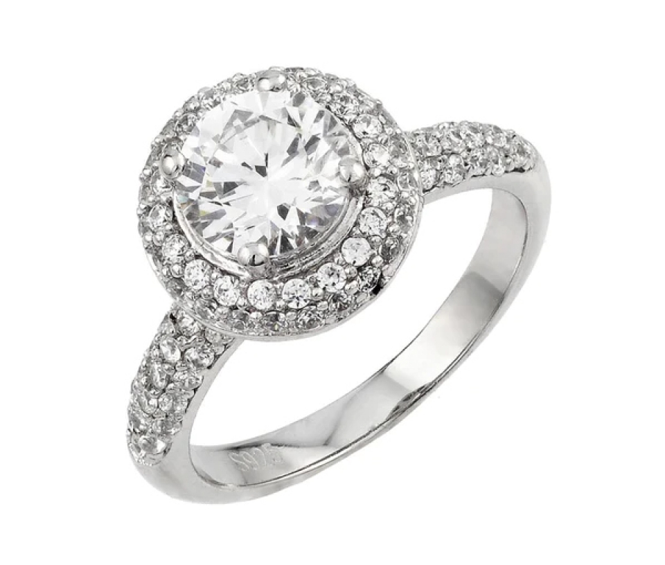 SUPERBE BAGUE EN ARGENT RHODIÉ SERTIE DE CUBIQUES ZIRCONIAS - SP ACR00039/6 - BIJOUX D'IMPORTATION