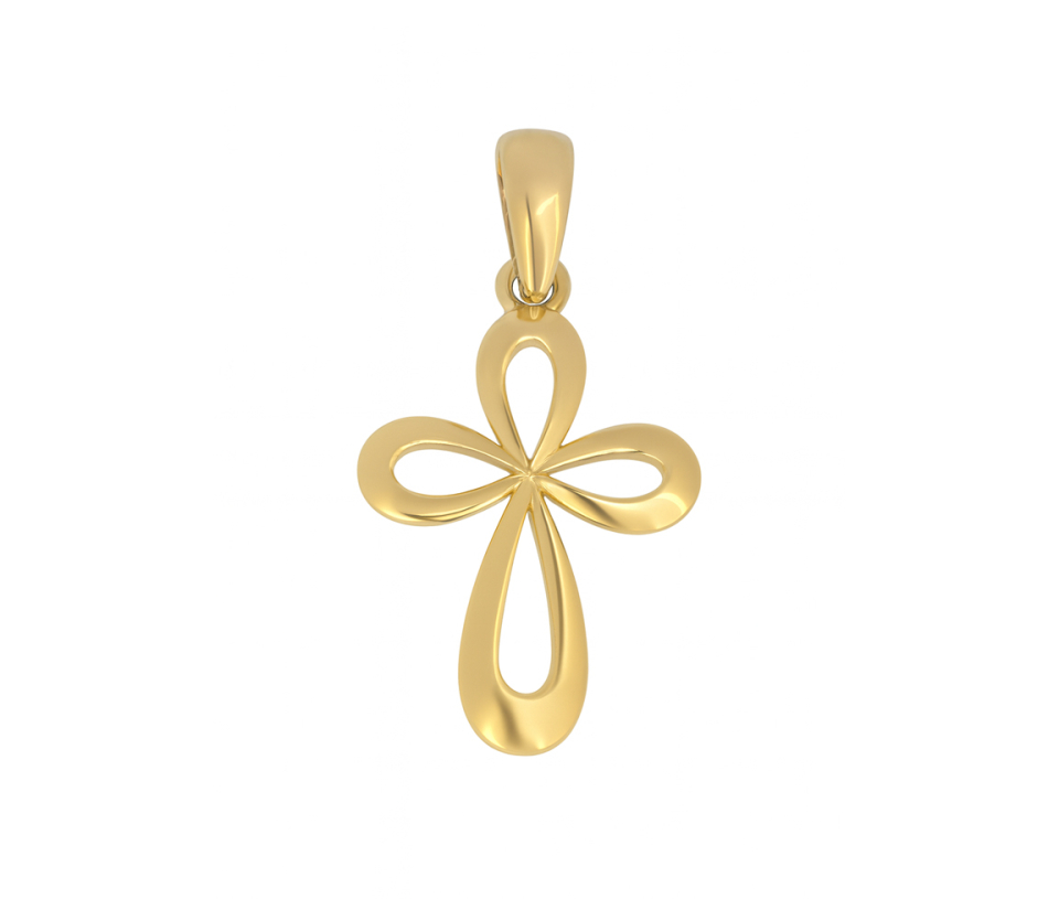 PENDENTIF CROIX AJOURÉE EN OR JAUNE - MB CROIX69 - BIJOUX D'IMPORTATION